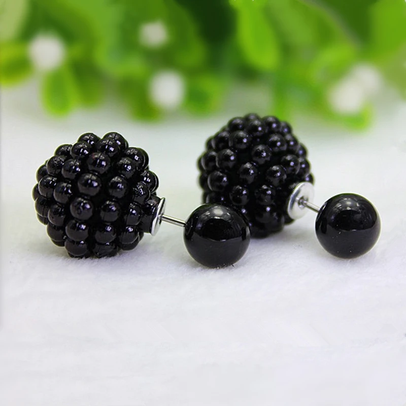 New Fashion Pearl Earrings Female Luxury Dual Analog Bayberry Ball Earrings Beads Earrings Declared As women's Accessories