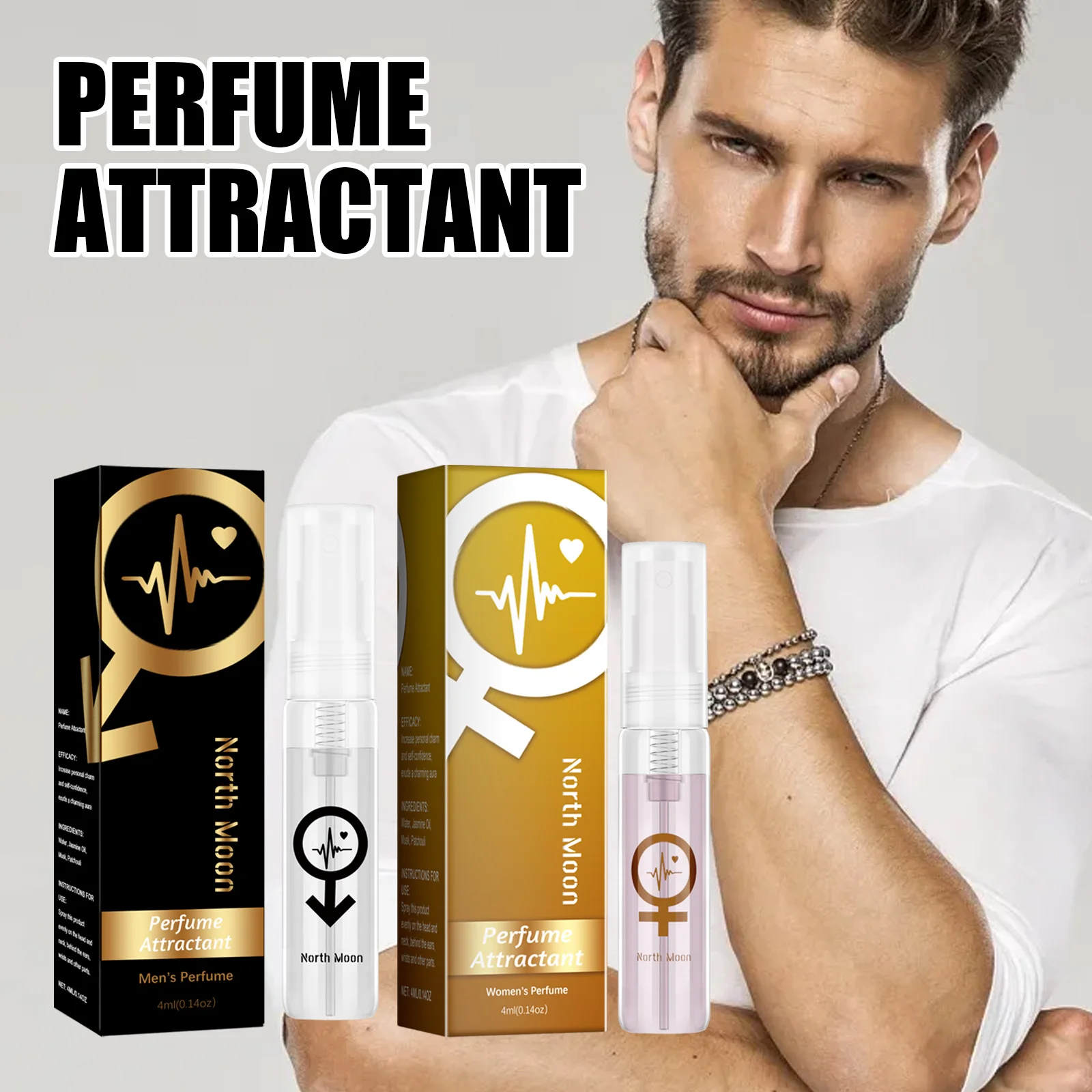 North Moon Perfume Unisex Roll on Increase Attraction Trust Cupid Romantic Cologne Men and Women Attract Each Other