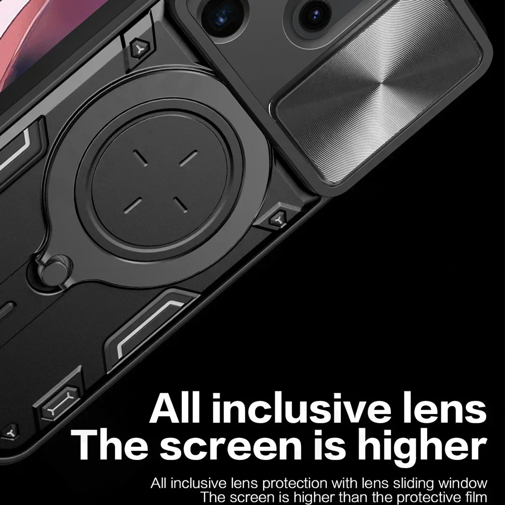 حافظة مضادة للصدمات مغناطيسية لهاتف سامسونج جالاكسي S24 S23 Ultra S23 24 Plus S23FE غطاء حامل حلقي للكاميرا الدوارة