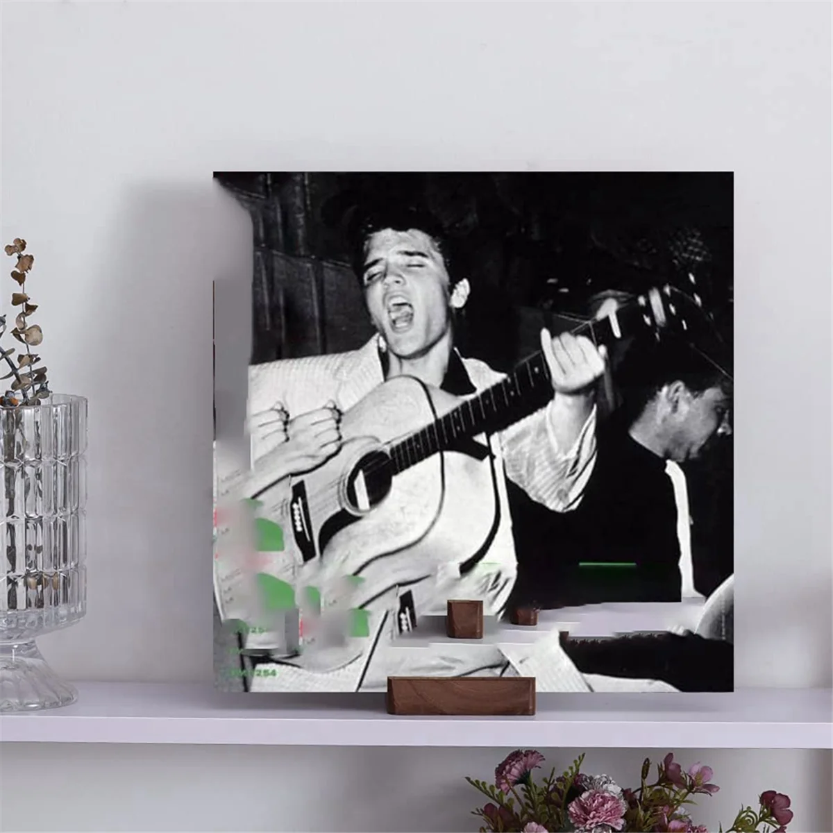 ที่วางแผ่นเสียงไวนิลขาตั้งจอแสดงผล - โต๊ะตอนนี้เล่นที่ใส่ปกอัลบั้ม - Now Spinning Record Rack, L