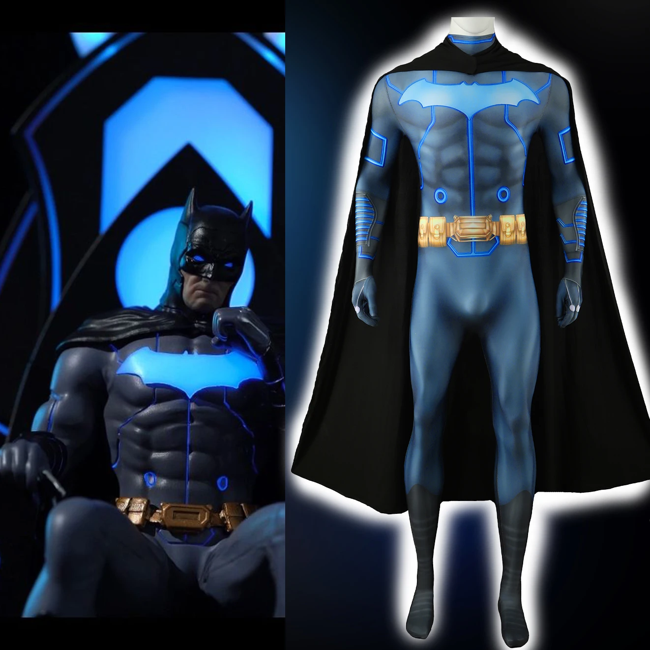 Disfraz de Cosplay de Bruce Wayne, traje de superhéroe con estampado 3D, monos de murciélago, trajes de Spandex de Bruce Wayne, disfraz de Halloween