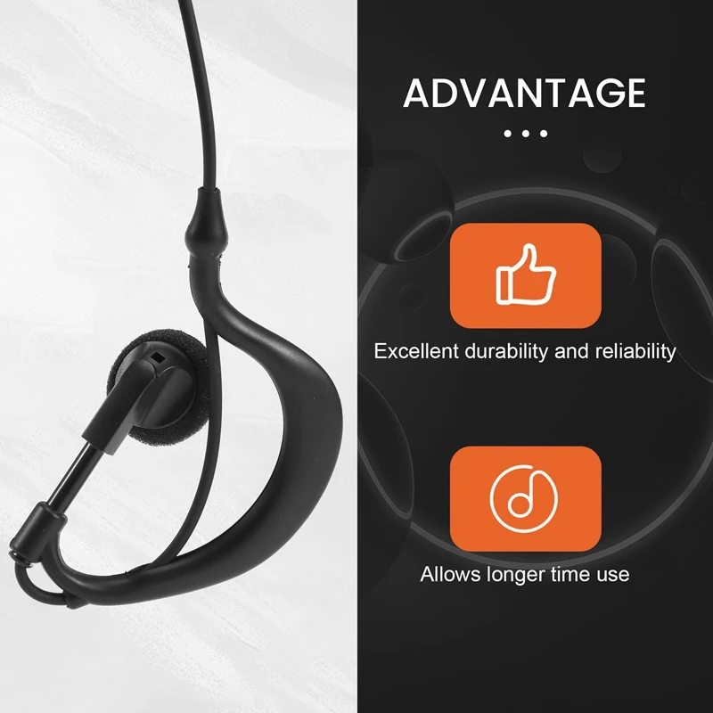 Auricolare a forma di G con grande Ptt per Radio Hytera Pd580 Pd700 Pd780 Pt580h