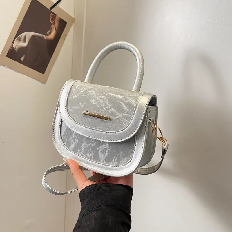 

2025 Spring Summer New Womens Semi Circle Handbag Premium Ins Style Saddle Bag Cute Elegant Shoulder Purse for Women
