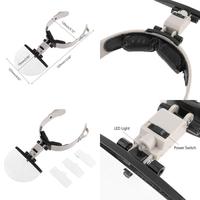 for Head Wearing Magnifier Loop Glass Lens with LED for Jeweler Stamps Travel Map Reading 2X 3.5X 4.5X high quality