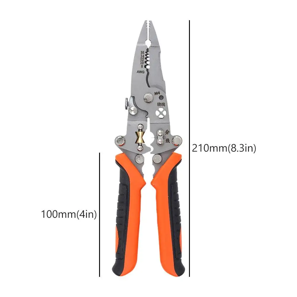 12 In 1 Multifunctional Wire Stripper Crimper Cable Pliers Durable High Carbon Steel Cable & Wire Cutting Tool Home Repair Tools