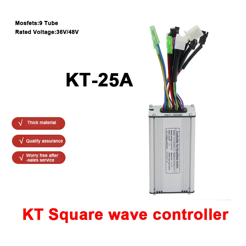 

Original Electric Scooter controller E-bike 9-tube 36V/48V KT-25A Square Wave Controller SM Plug,Bicycle Conversion accessories