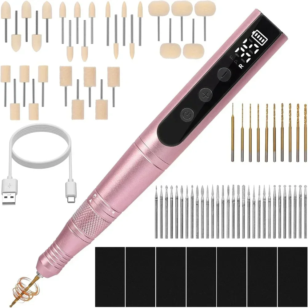 Cordless Rotary Tool Kit for Polymer Clay with 35 Speed Settings 35000RPM Includes Multiple Grinding Heads and Sanding Papers