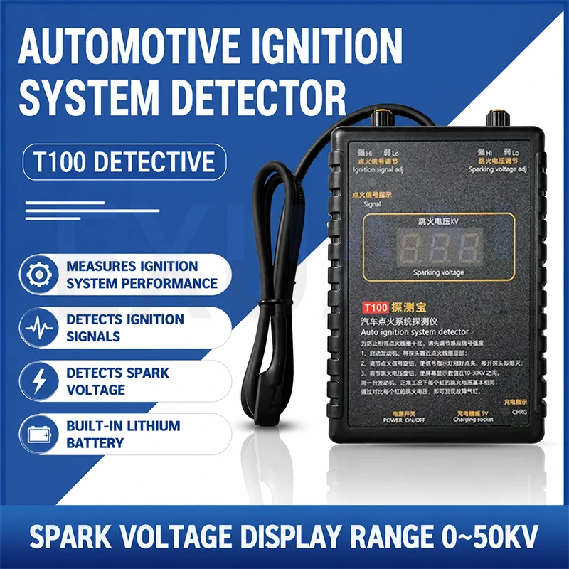 Picture 3: Automotive Actuator Tester T100 Automotive Ignition System Detector 12V 24V Ignition Coil Analyzer System Performance Diagnostic