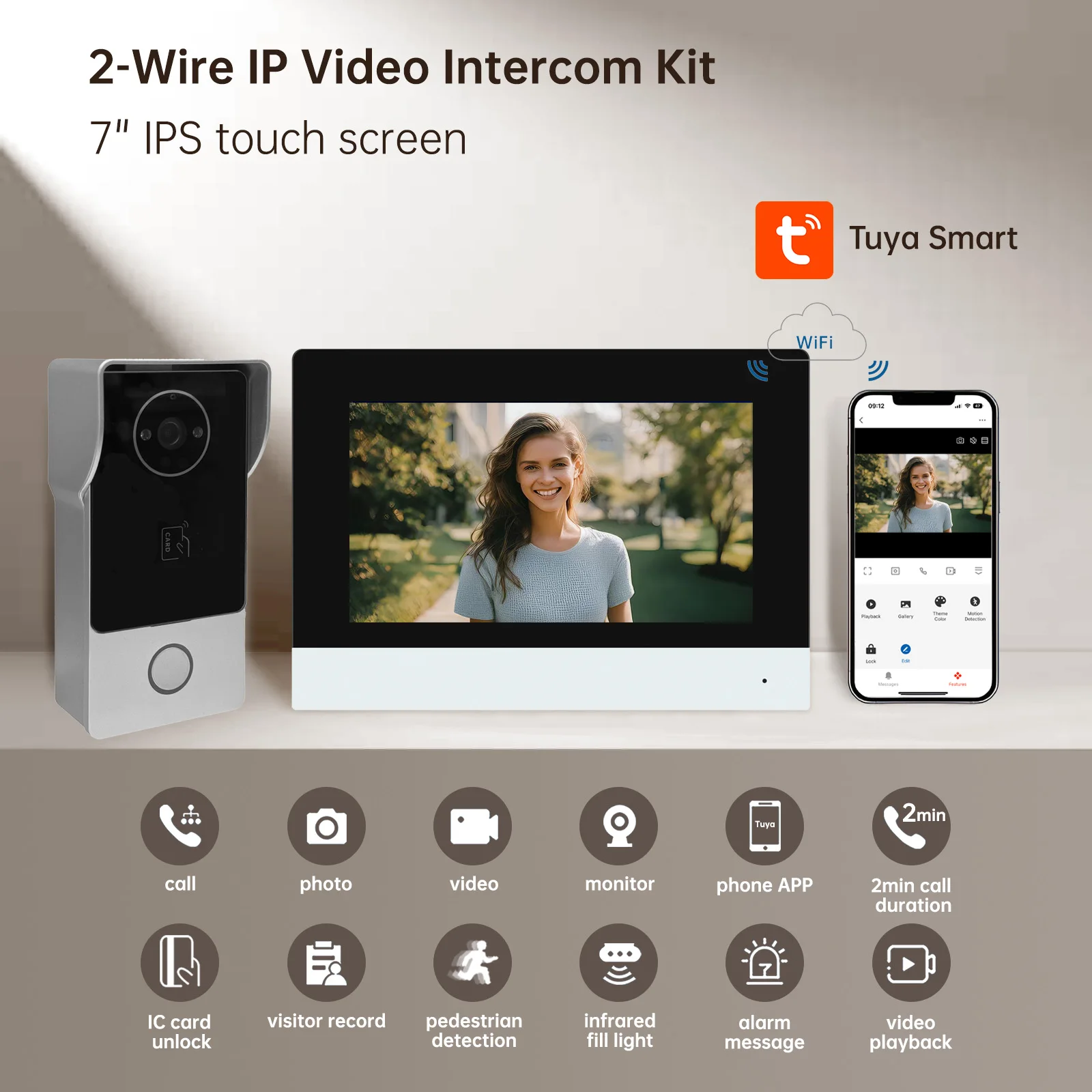 AN 2-проводной дверной звонок