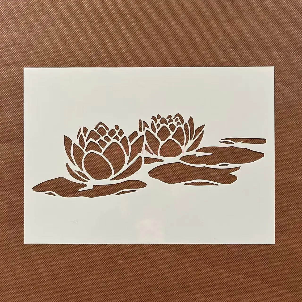 1 шт., креативная книга с листьями лотоса и лотоса, выдолбленный вручную скопированный плакат, граффити, аэрозольная живопись, вспомогательный шаблон, линейка