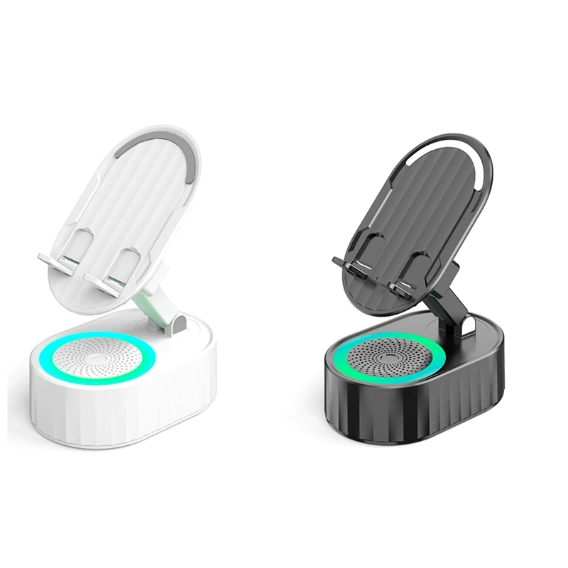 3-In-1 Phone Holder Inductive Bluetooth Speaker Holder 360°Rotating Folding Lifting Charging Treasure Holder