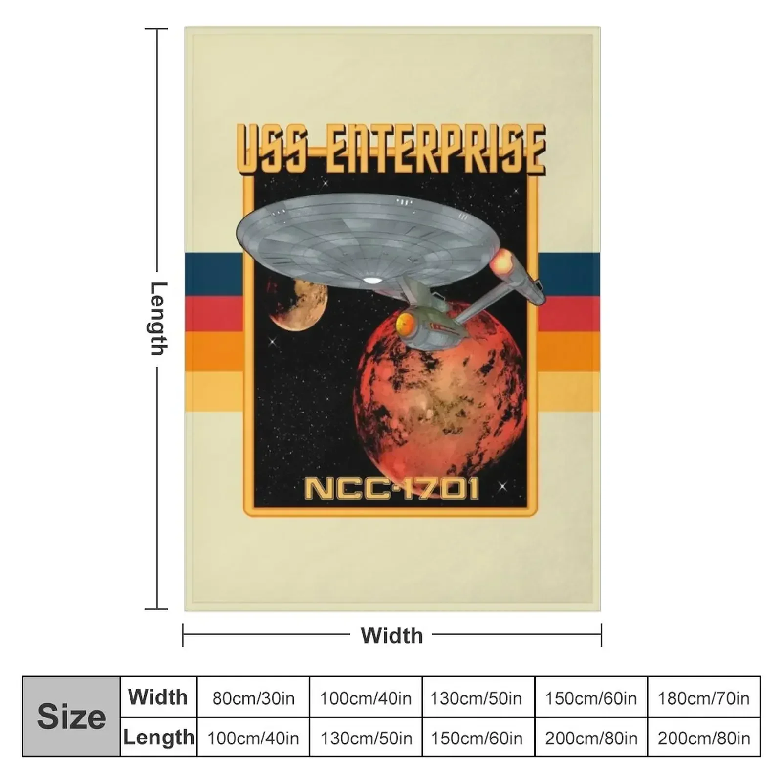 USS Enterprise NCC-1701 Throw Blanket Soft Beds Plaid Single Blankets