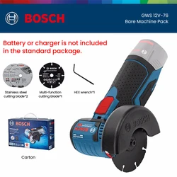 Bosch Gws-12V-76 Professional Rechargeable Angle Grinder Portable Cutting Machine Polisher Rotary Power Tool with Cutting Blade