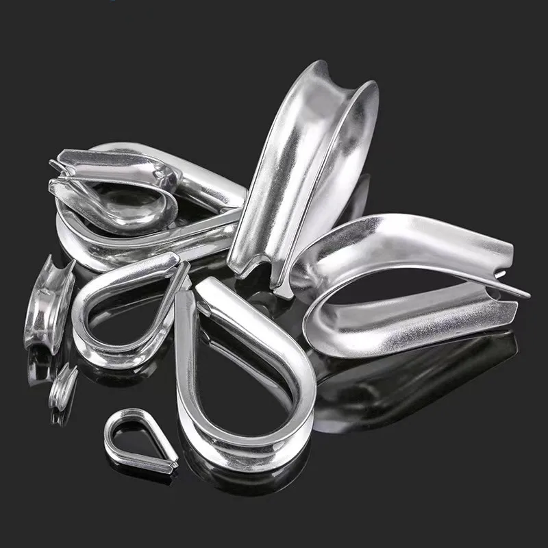 M1.5 M2 M3 M4 M5-M16 304 Stainless Steel Cable Wire Rope Protective Sleeve Thimbles Rigging Chicken Heart Ring Fixing Workpiece