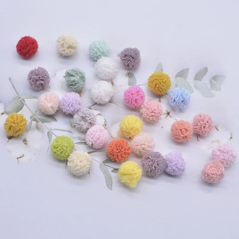 100Pcs 10mm Colorful Elastic Mesh Chiffon Ball for DIY Children Headwear Bow Accessories Handmade Baby Clothes Hat Shoes Decor