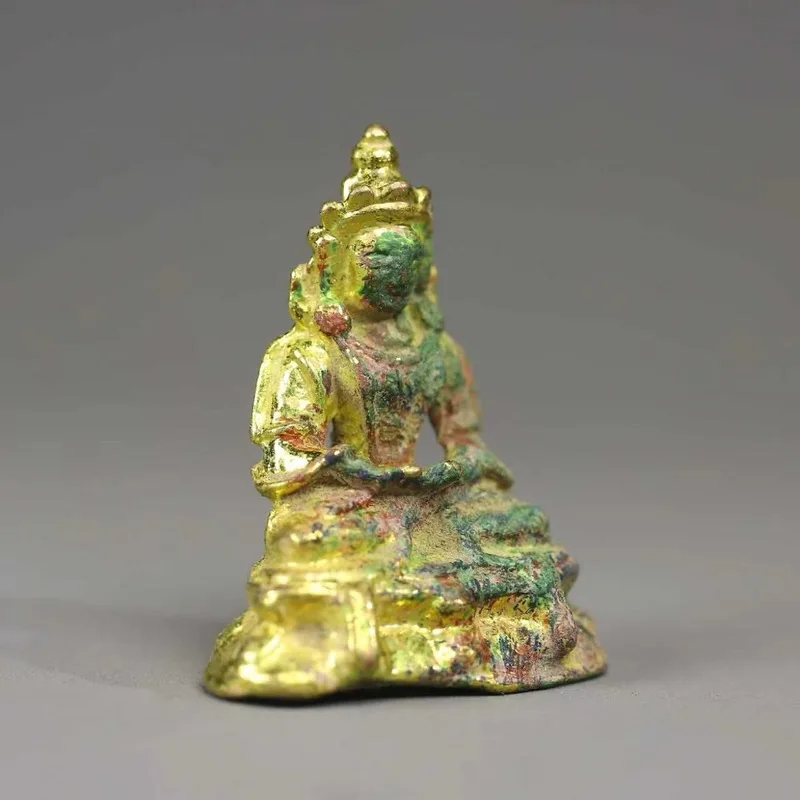 Brass Buddha statue ornaments, antique Medicine Buddha small ornaments, copper statues, antique copperware, gilded wholesale Gua