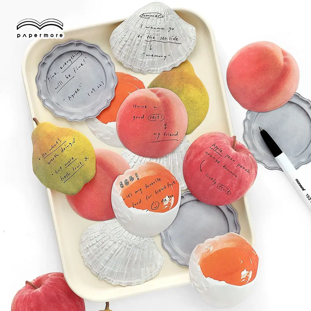 30PCS Cute Fruit Shaped Post-Its for Students Sticky Notes N-Time Use Small Daily Series Creative Stationery