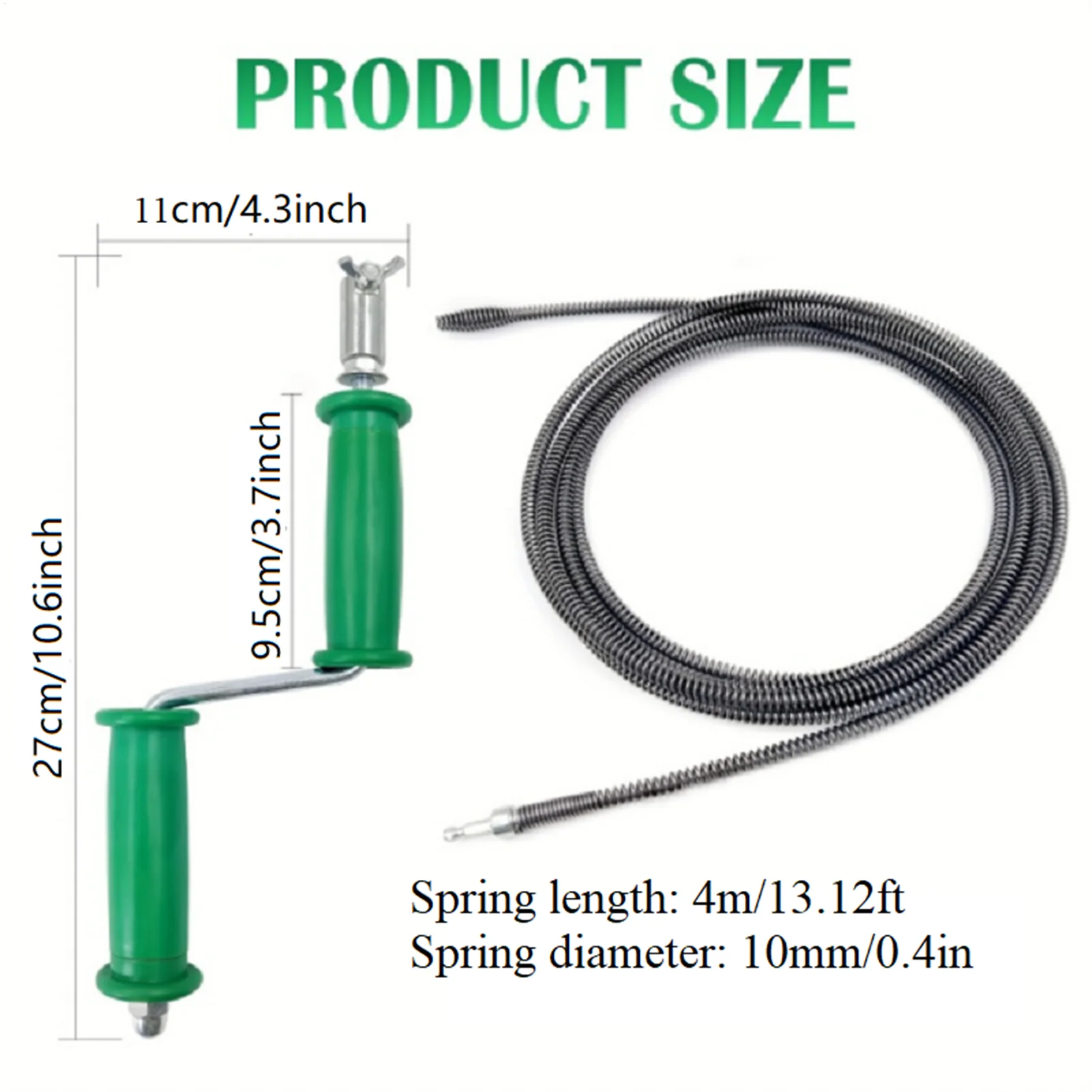Drain Snake 4M Flexible Pipe Unclogger Manual/Electric Drainage Cleaner Tool Sink Toilet Bathtub Shower Sewer Clog Removal view 6