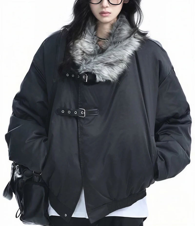 

Parkas Womens Longues Autumn Woolen Ribbed Snap-Button Panelled Patchwork Buttonless Contrasting Stand-Collar O-Neck Feminina OL