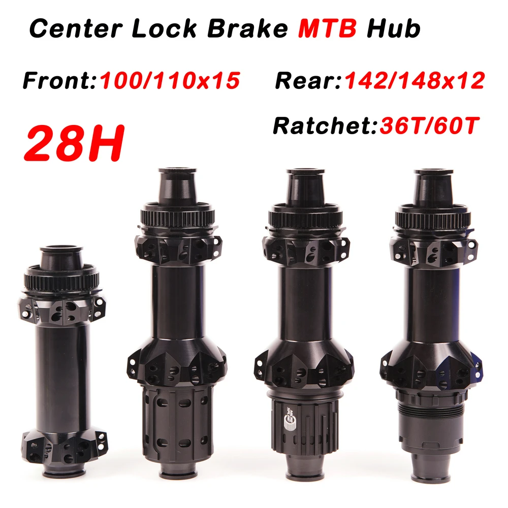 Bike Hub MTB Ratchet 36T Disc Center Lock straightpull 28 Holes12x142 15x100 HG MS XD Freehub Bicycle Hubs Riding Cycling Parts