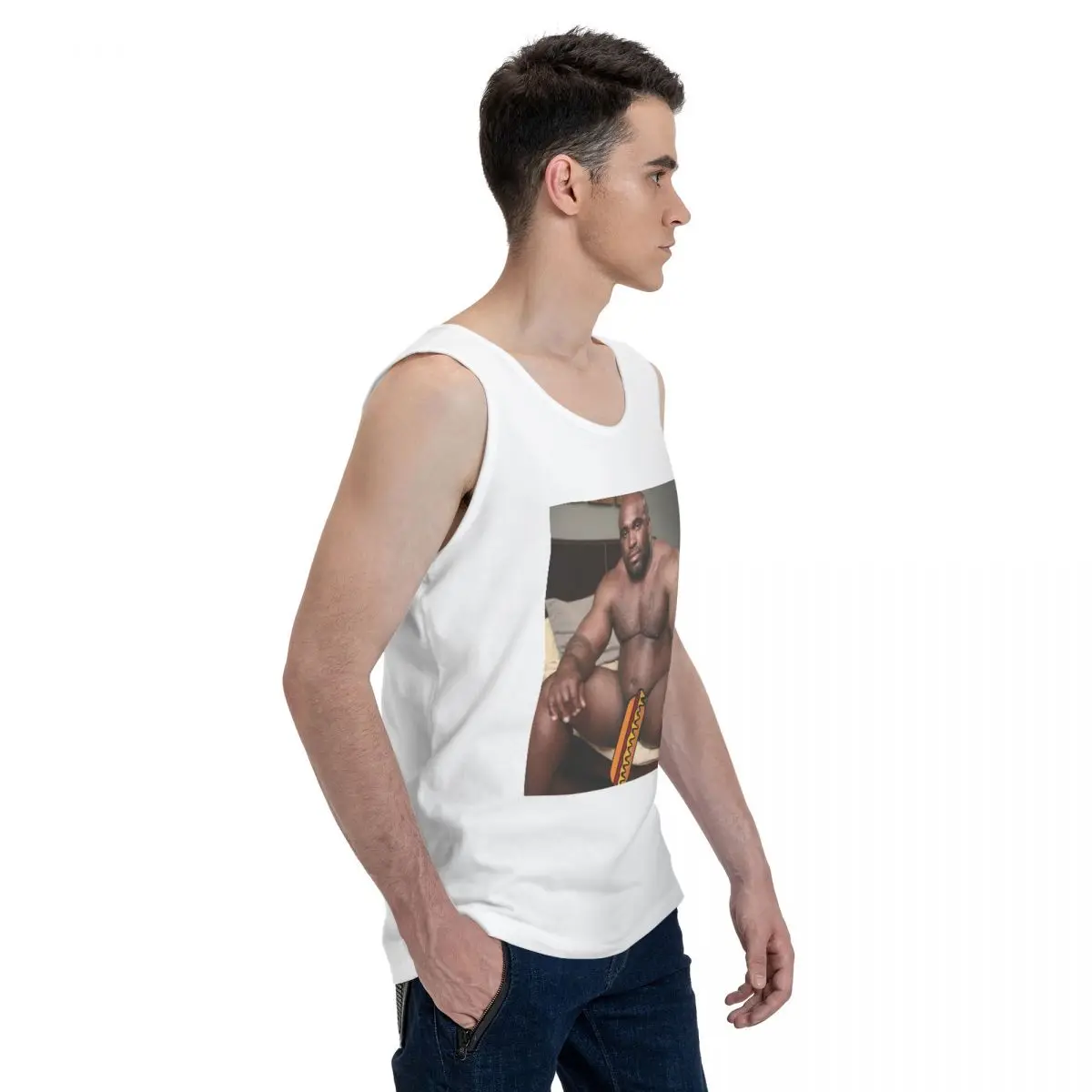 Big Dick Black Guy Meme Barry Wood 100% Cotton Men's Sweatshirt Vest Sleeveless Clothing Tees Men Tank Tops T-shirt