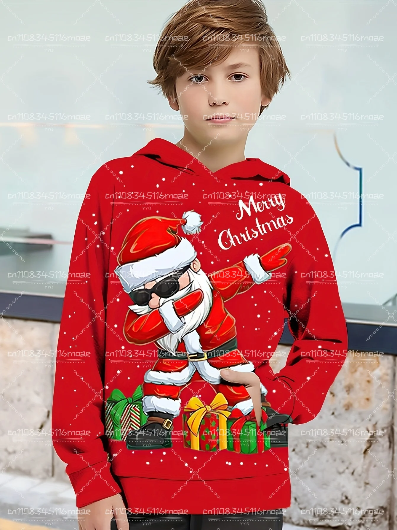 2026 جديد لطيف ثلاثية الأبعاد مطبوعة عيد الميلاد الفتيات البلوز البلوز لخريف وشتاء مناسبة لملابس رياضية في الهواء الطلق