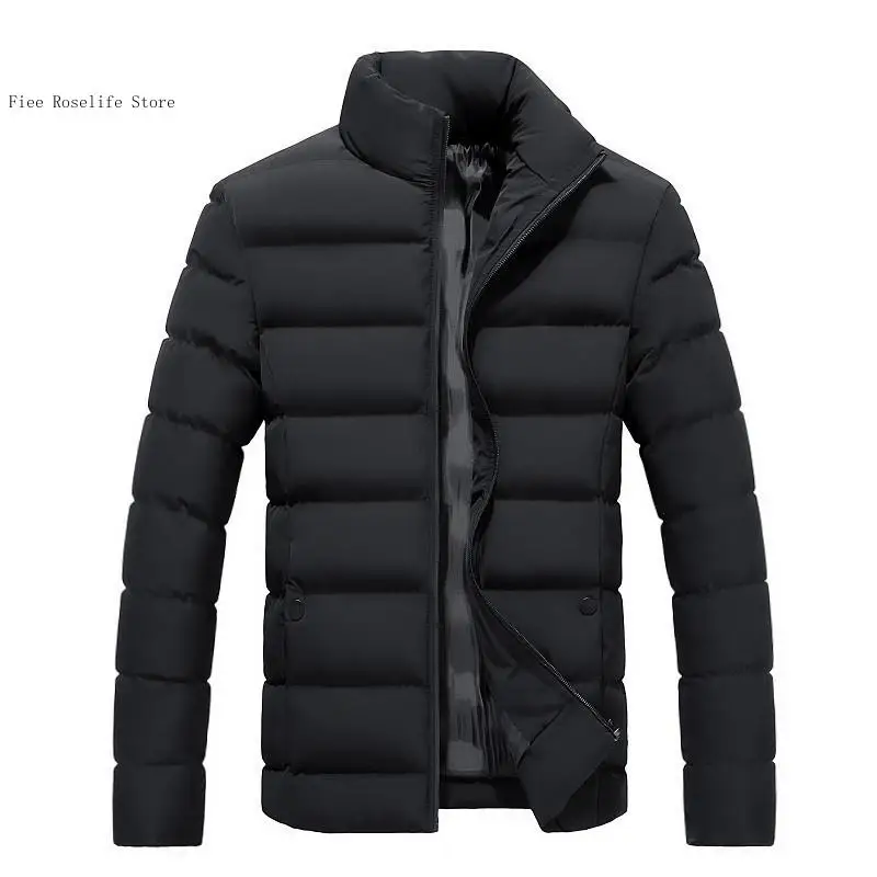 Spring Autumn and Winter Stand-Up Collar Thick Warm Cotton Casual Jacket Coat Men