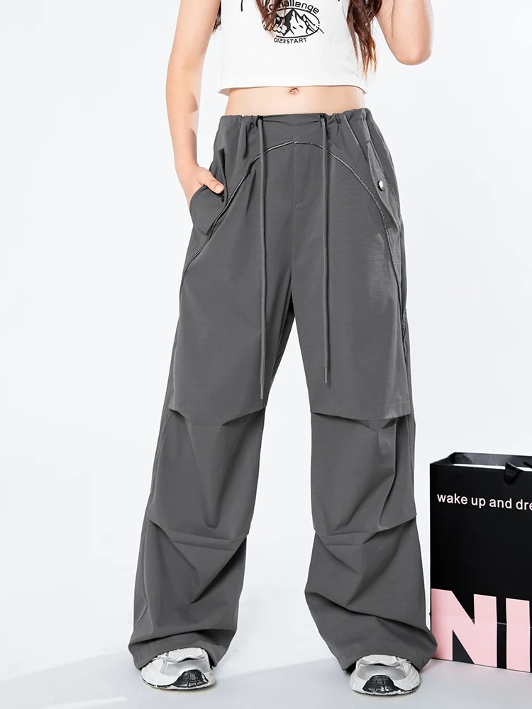 2025 neue Mädchen Sport Hosen Jazz Dance Grau Cargo Hosen Leistung Kinder Street Dance Hip Hop Dance Praxis Kleidung DQL 10689