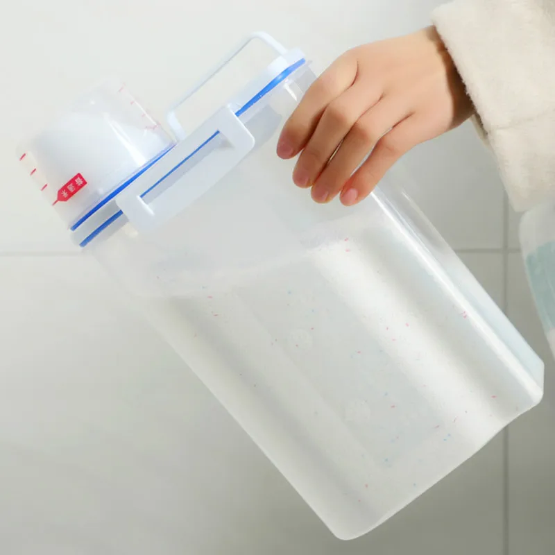 Household washing powder storage box Portable large plastic with measuring cup rice  bottle laundry   WJ916