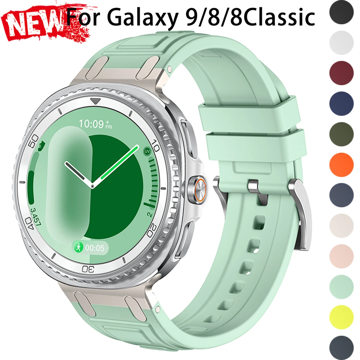 Silicone Sport Strap for Samsung Galaxy Watch 9/8 40/44mm Armor Band for Galaxy 8 Classic 46mm Breathable Wristband Bracelet
