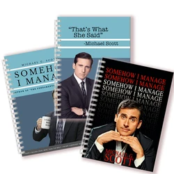 Michael G. Scott Quote A5 Spiral Binder Notebook - SOMEHOW I MANAGE - That's What She Said - Blank Ruled Line Planner Note Book