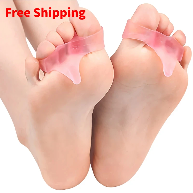 

2pieces=1pair Overlapping Hammer Toe Splitter Gel Hallux Valgus Protector Silicone Foot Care Pain Relief Bunion Corrector