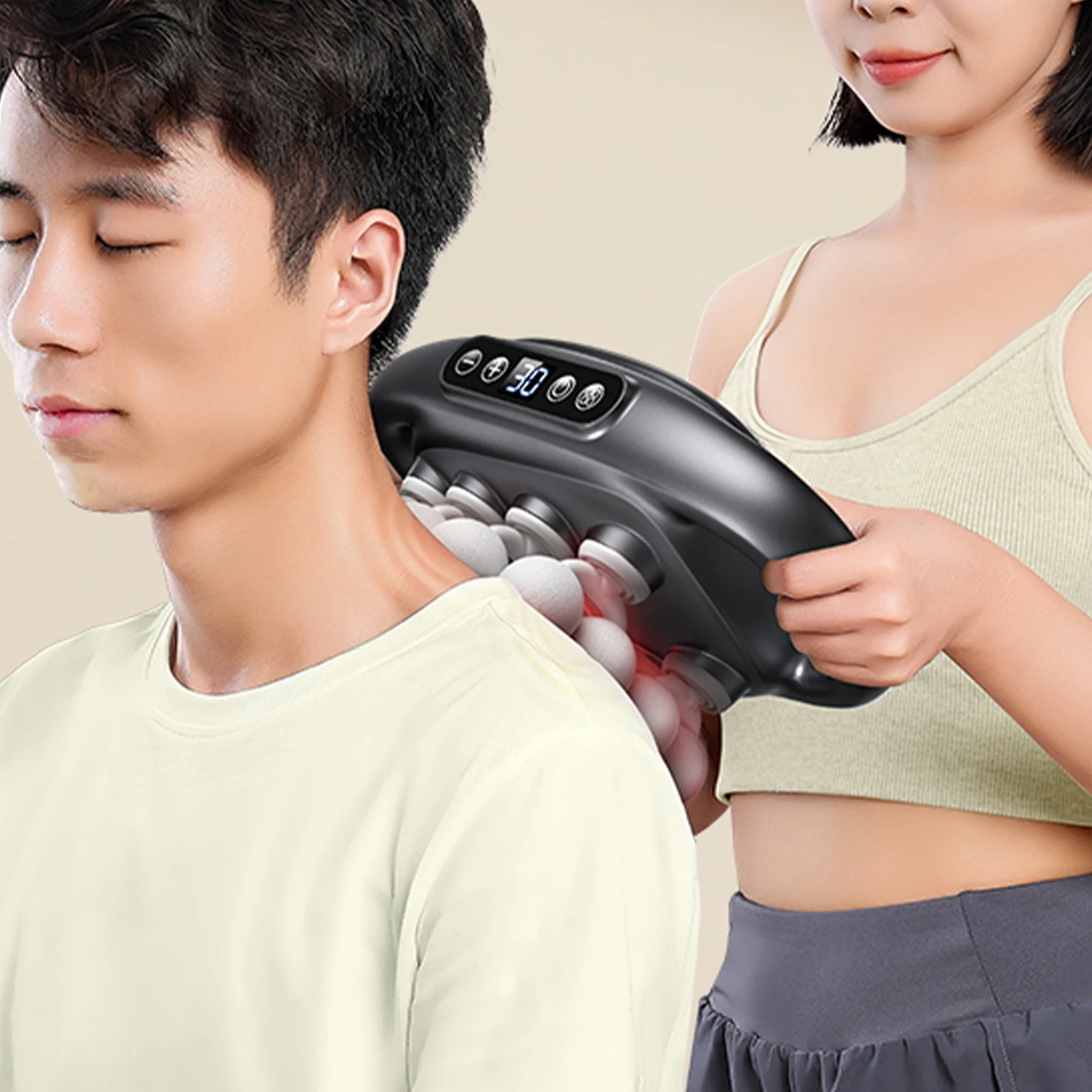 

8/16-Head Massage Gun Set w/30 Intensities Full Body Electric Muscle Massager Percussion Massager for Leg Back Arm Waist