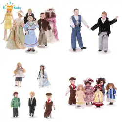 1/12 Dollhouse Miniatuur Porselein Pop Mensen Model Mooie Jeugd Jongen Meisje Decor Poppenhuis Speelgoed