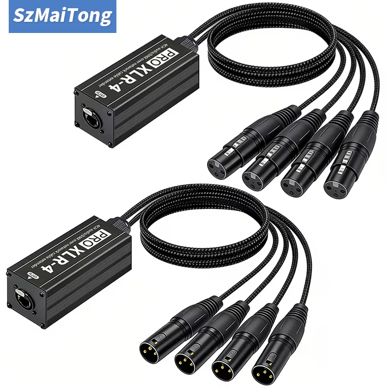 4CH Multi Network XLR Audio Extender Premium STP Cat5 Cat6 Cat7 for Stage Sound Lighting Audio Equipment Stage Equipment