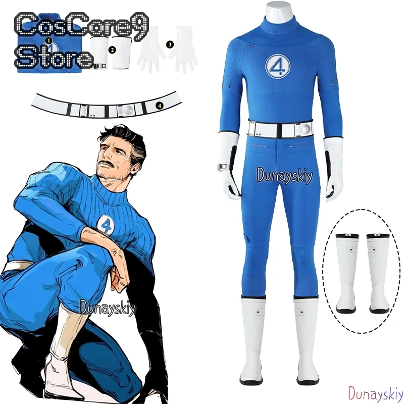 

Adult Child Movie Fantastic Cosplay Four Costume Hero Party Bodysuit Jumpsuit Shoes Anime Halloween Carnival Suit Role-playing