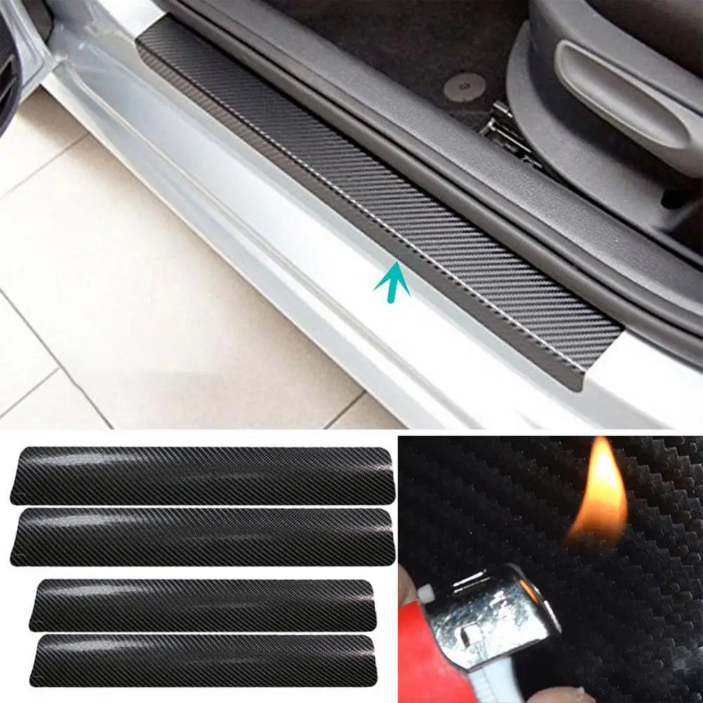 4Pcs/Set Scuff Plate Film Classic Convenient Auto Supply Car Carpet Protection Strip Sticker For Motor Vehicles 마찰 방지 판막