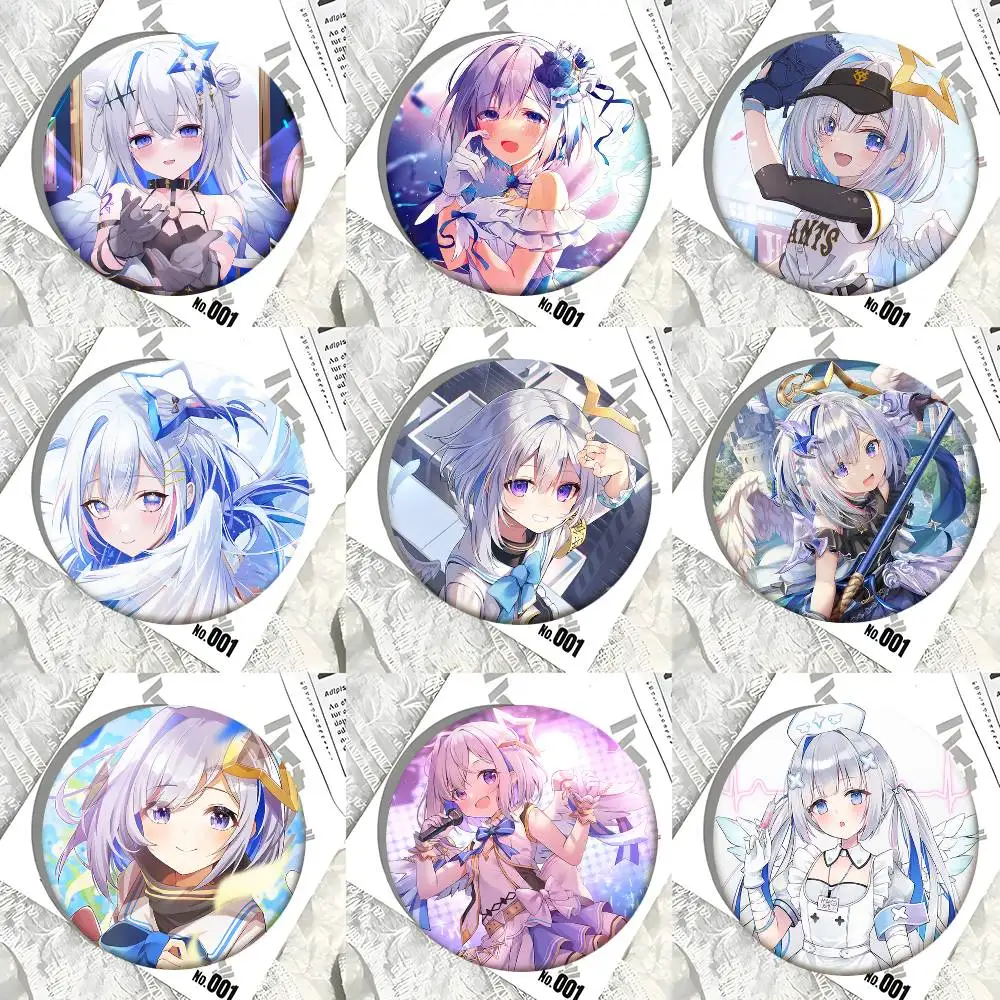 Anime Hololive Amane Kanata Rundes Abzeichen Kreative Brosche Kleidung Rucksack Accessoires Anstecknadel