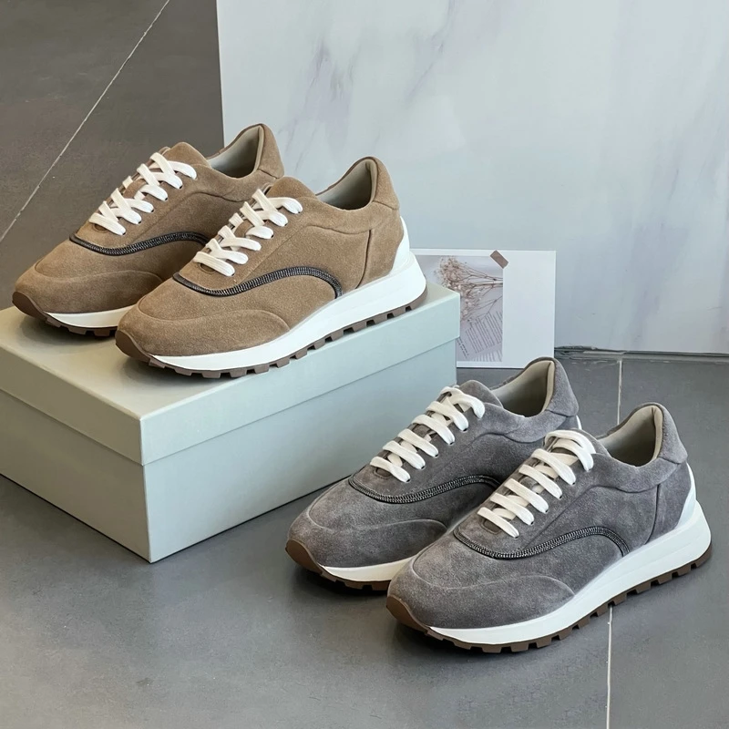 

2025 New Women's Sports Shoes Anti-slip Spring and Autumn Lace-up Women Shoes Plus Size Comfortable Casual Shoes female