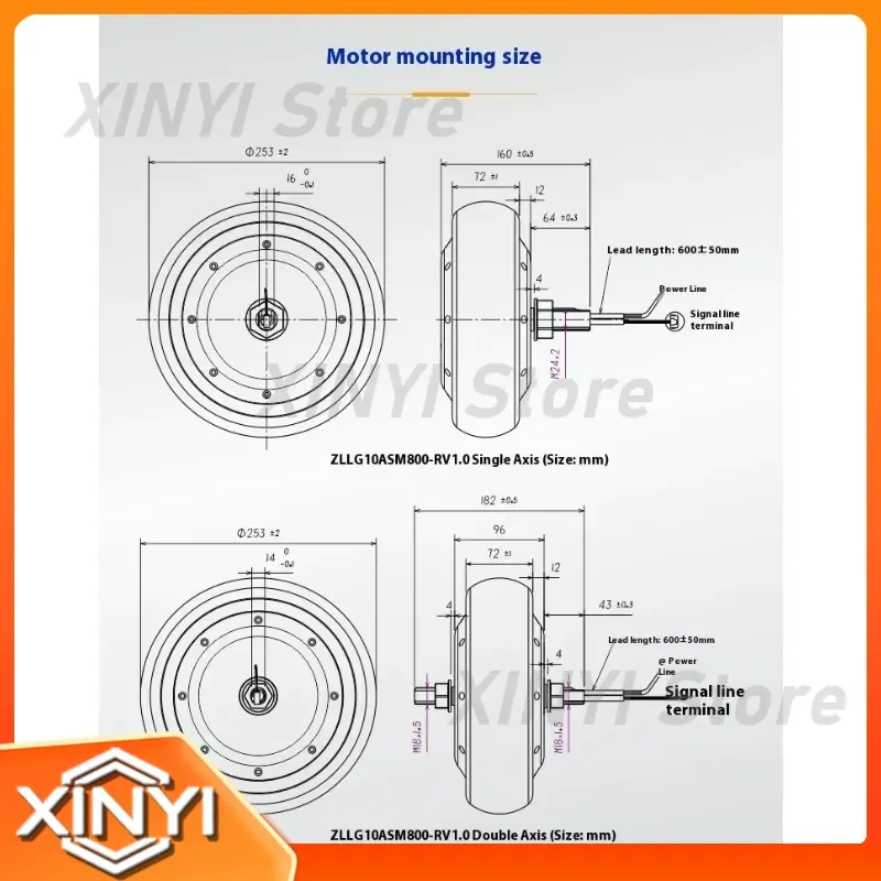 for 10 Inch 48V Hub Motor Dual Axle Heavy Duty AGV Robot with High Precision Encoder Servo DC Drive System Closed Loop