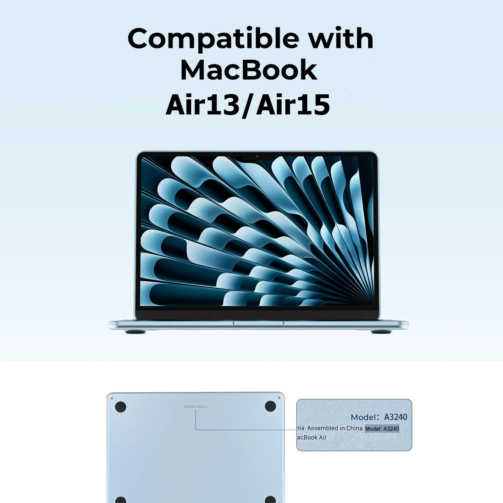 Ultra-thin Protective Case for MacBook Air 13.6-inch M4 M3 M2 2025-2023 [Matte Texture] Fingerprint-resistant Hard Shell - Matte