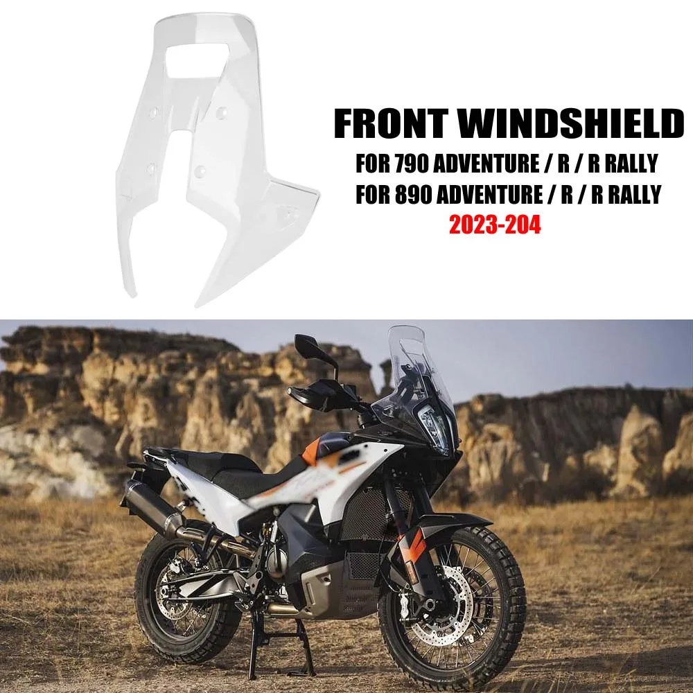 Motorcycle Acrylic Rally Windshield Wind Deflector Screen Shield WindScreen Visor For 790 890 ADV Adventure R Rally 2023 2024