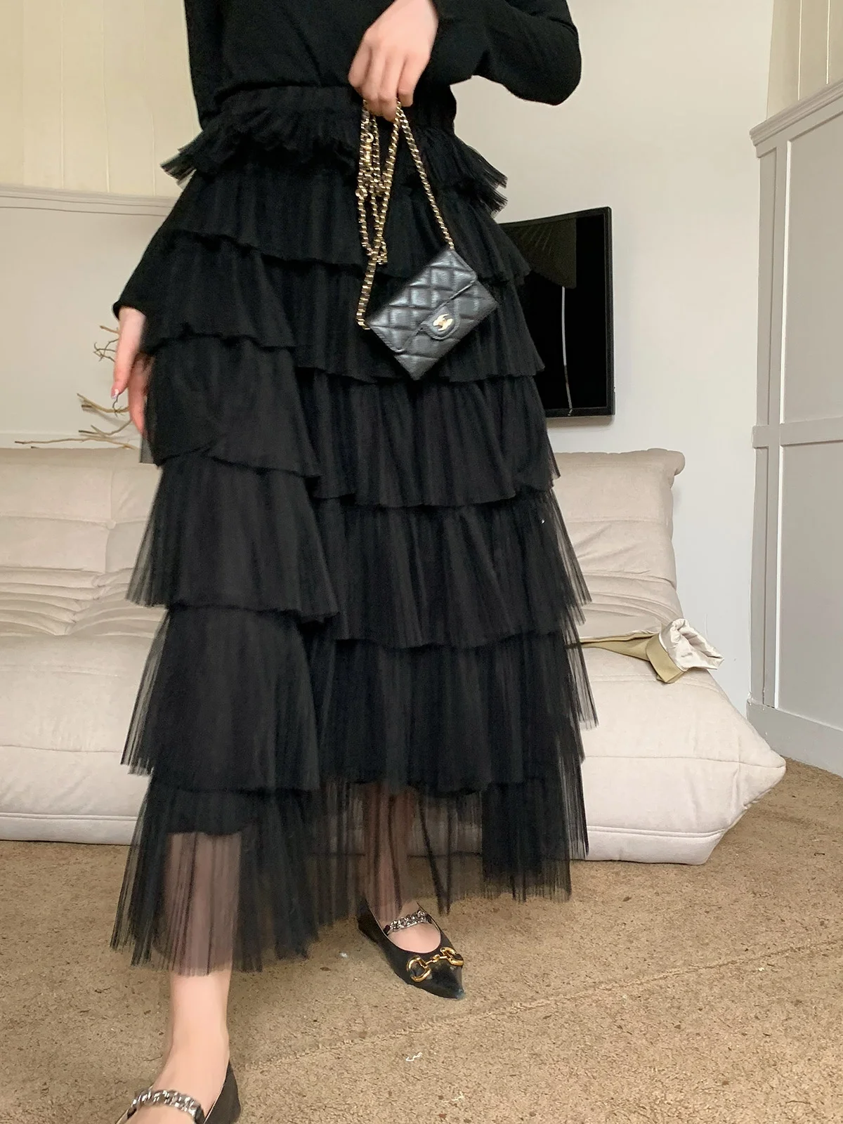 

Новая женская плиссированная юбка-миди А-силуэта Dbyloe Cake с высокой талией из полиэстера для весны