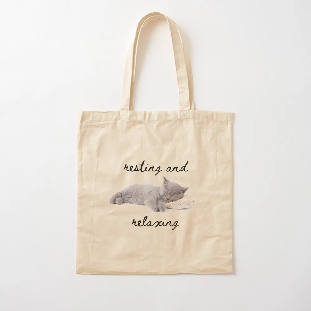 

resting and relaxing Tote Bag tote bag screen free delivery bags shopper bag woman hand Canvas Tote