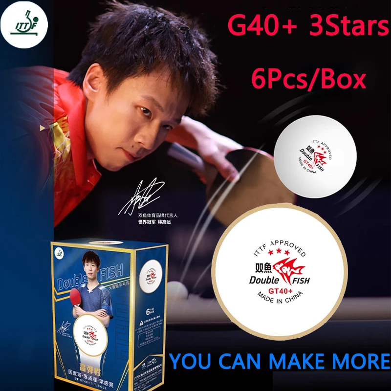 

6Pcs/Box Double Fish GT40+Table Tennis Balls High Bounce 3Stars PingPong Balls PingPong Ball For Trainning & Competition