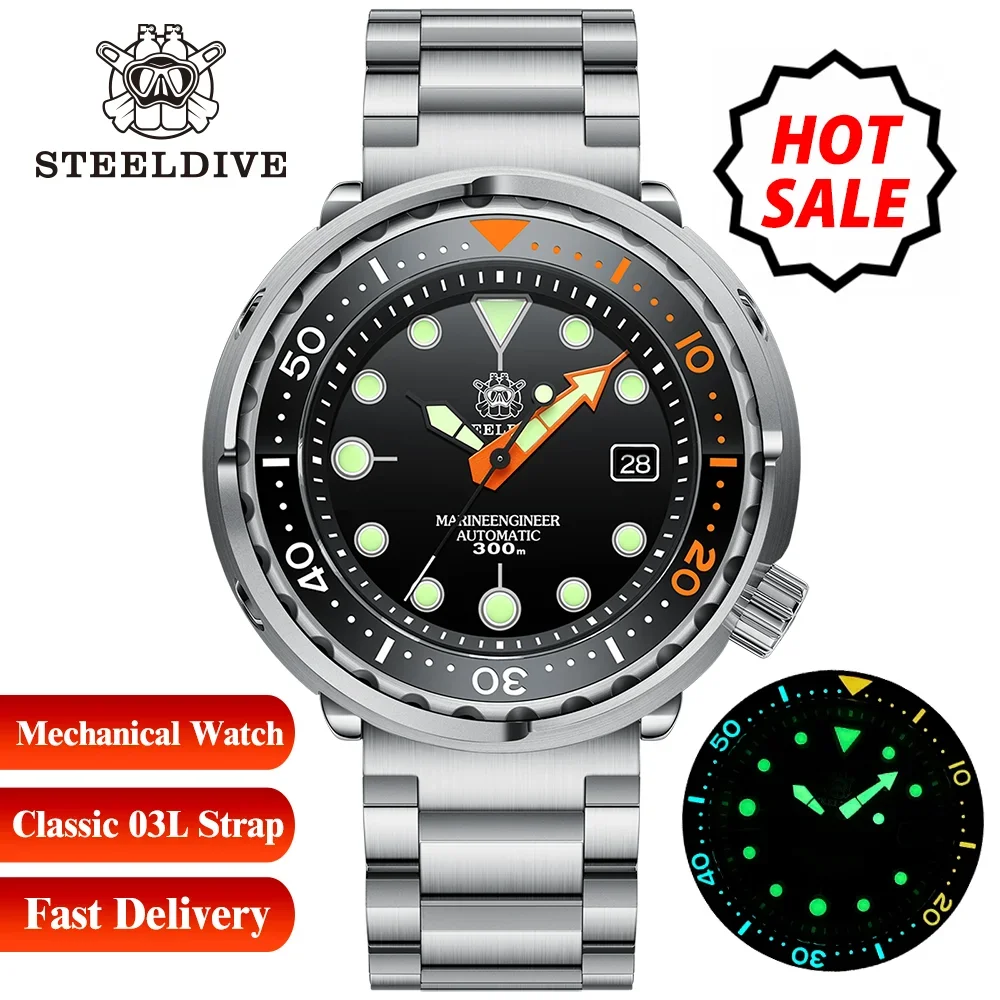 STEELDIVE SD1975C orologio meccanico classico per uomo multicolore luminoso 30Bar impermeabile NH35 movimento Dive tonno zaffiro specchio