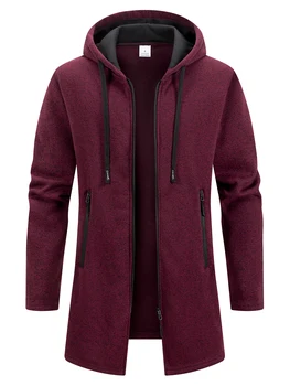 New Streetwear Men's Long Sleeve Sweatshirts for Men Zipper Hooded Oversize Winter Warm Jacket Coat Outdoor Tracksuit Men 3