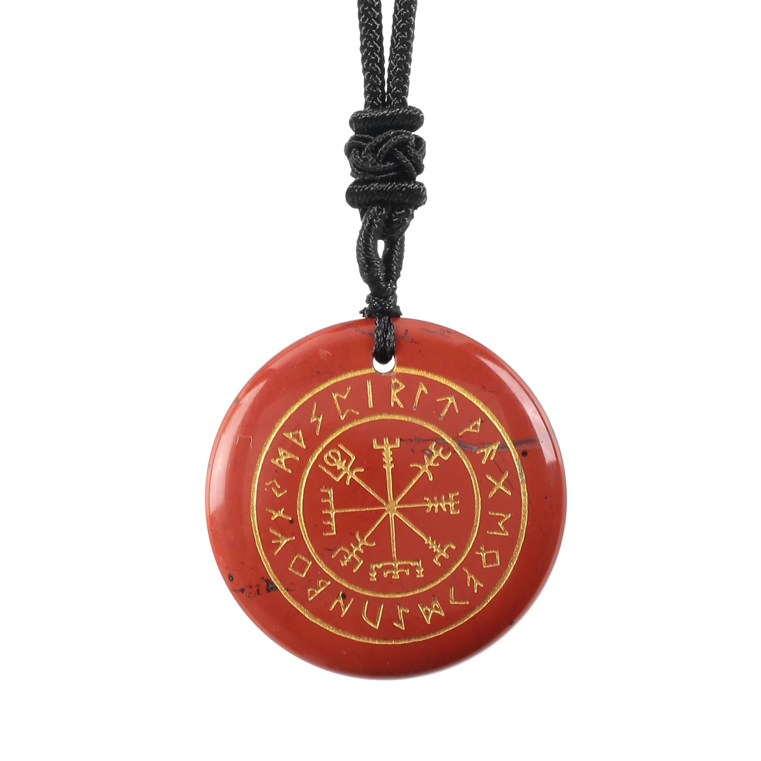 Natural Crystal Quartz Mysterious Nordic Goethe Futhark Runes Viking Compass Vegvisir Reiki Energy Pendant Necklace For Jewelry