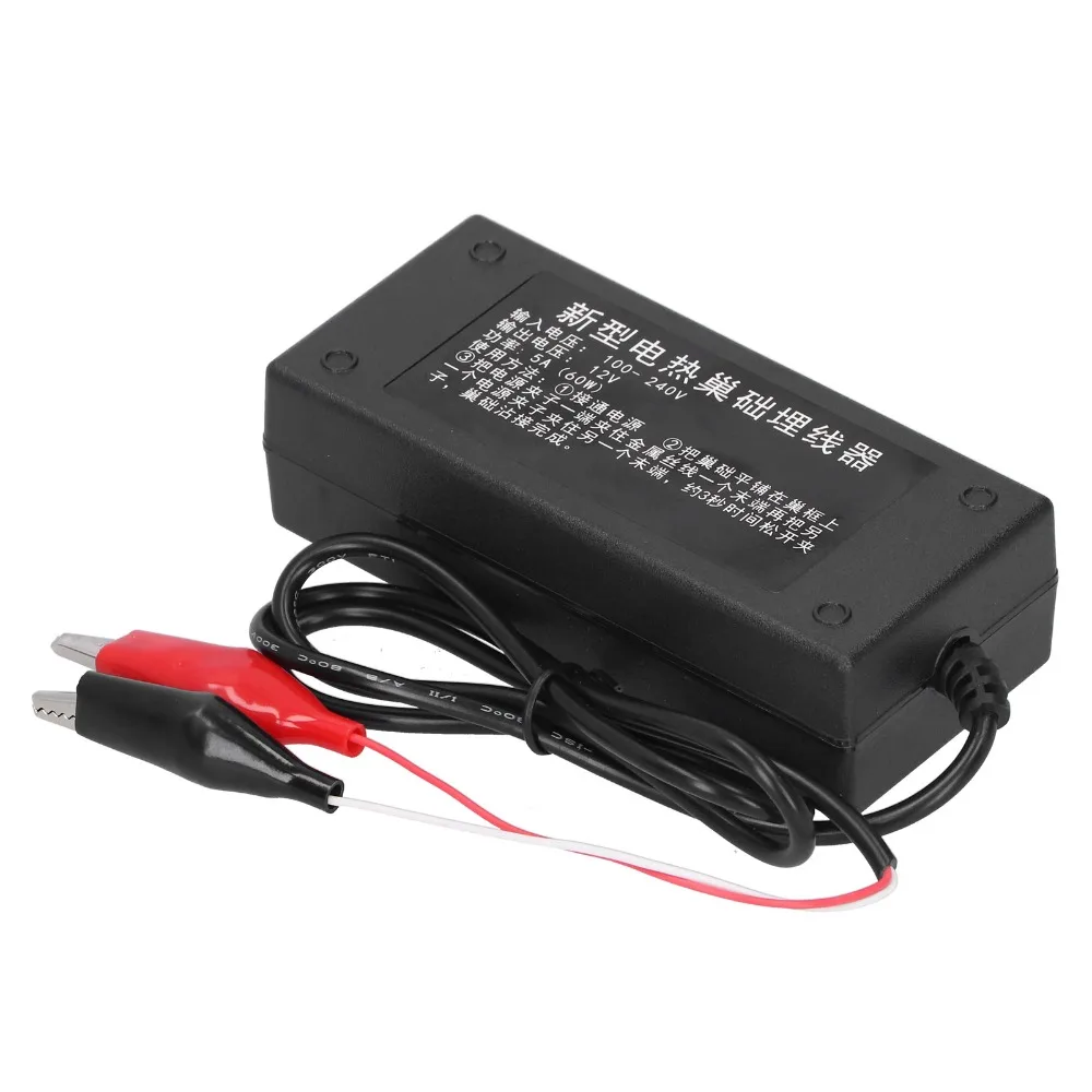 2pcs Set AC 100-240V Input Beehive Wire Embedder Alligator Clip Connection DC 12V 5A Output Beekeeping Embedder Tool