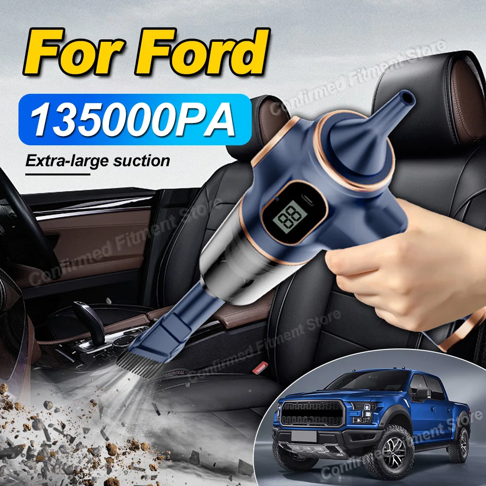 Handheld Wireless Car Vacuum Cleaner 135000PA High-Power Suction For Ford Escape Fusion F-150 F250/F350/F450/F550 Mustang